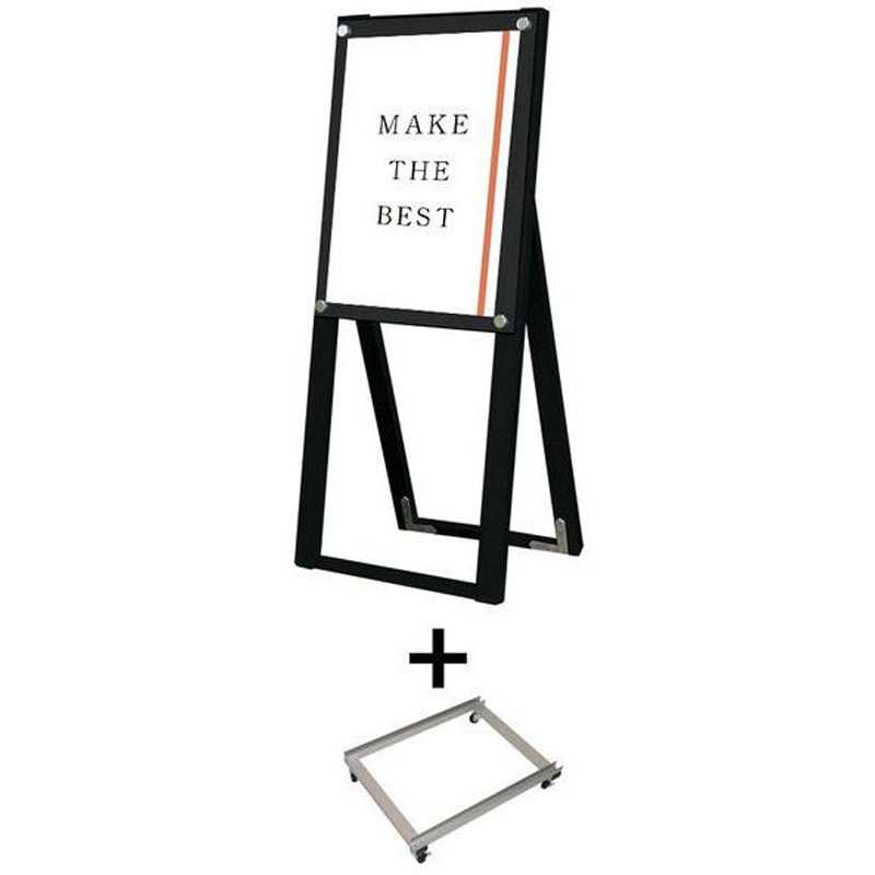 BPSSK-A3THKB-KSET ブラックポスター用スタンド看板 A3縦ハイ片面ブラック アームキャスターセット 1台 常磐精工 【通販モノタロウ】