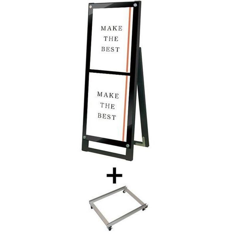 BPSSK-A3TTKB-KSET ブラックポスター用スタンド看板 A3縦縦片面ブラック アームキャスターセット 1台 常磐精工 【通販モノタロウ】