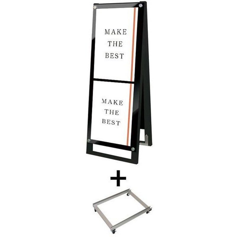 BPSSK-A3TTRB-KSET ブラックポスター用スタンド看板 A3縦縦両面ブラック アームキャスターセット 1台 常磐精工 【通販モノタロウ】