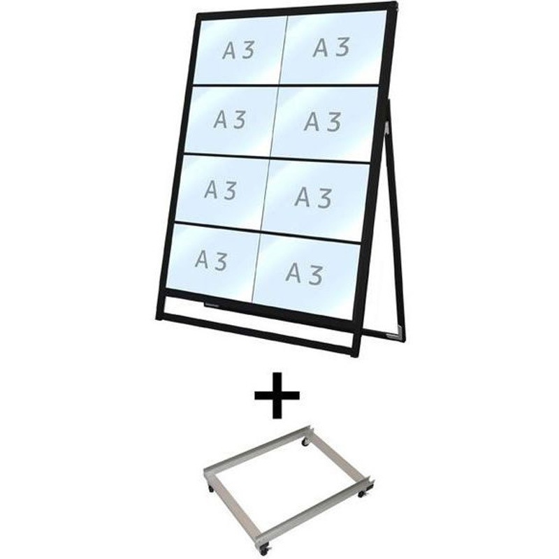 BVACCSK-A3Y8K-KSET ブラックバリウスカードケーススタンド看板 A3横8片面 アームキャスターセット 1台 常磐精工 【通販モノタロウ】