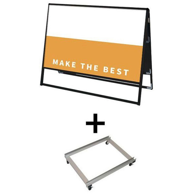 BVASKAP-1200X900R-KSET ブラックバリウススタンド看板 アルミ複合板1200×900両面 アームキャスターセット 常磐精工 幅1236mm高さ1080mm 34,437円