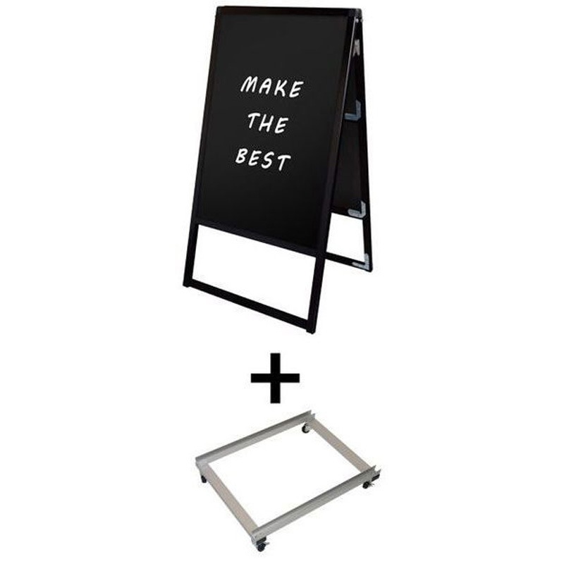 BVASKBB-A1R-KSET ブラックバリウススタンド看板 ブラックボード A1両面 アームキャスターセット 常磐精工 幅630mm高さ1080mm  BVASKBB-A1R-KSET