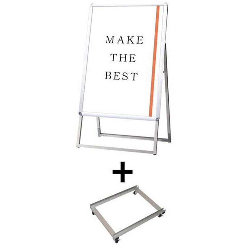 PGSK-A1KS-KSET ポスターグリップスタンド看板 屋内用 A1片面シルバー アームキャスターセット 1台 常磐精工 【通販モノタロウ】