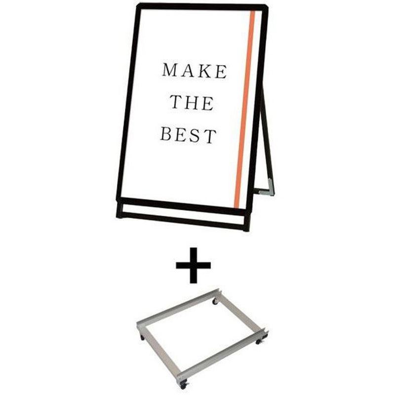 PGSK-A1LKB-KSET ポスターグリップスタンド看板 屋内用 A1ロウ片面ブラック アームキャスターセット 1台 常磐精工 【通販モノタロウ】