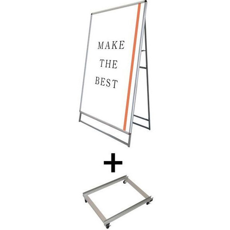PGSK-B0KS-G-KSET ポスターグリップスタンド看板 屋外用 B0片面シルバー アームキャスターセット 1台 常磐精工 【通販モノタロウ】