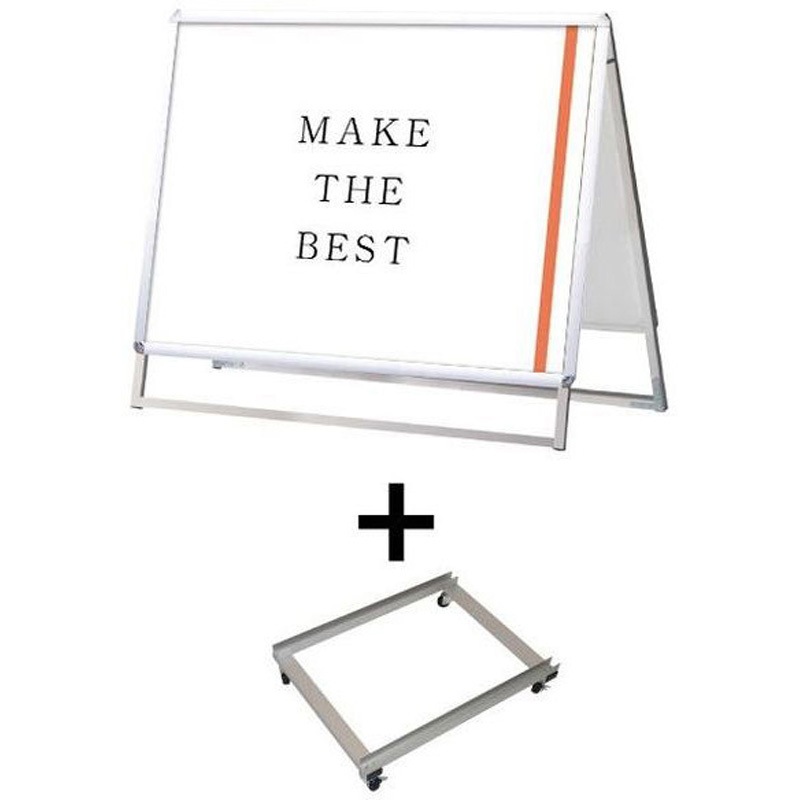 PGSK-B1YLRS-G-KSET ポスターグリップスタンド看板 屋外用 B1横ロウ両面シルバー アームキャスターセット 1台 常磐精工 【通販モノタロウ】