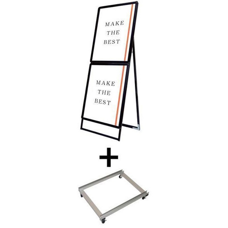 PGSKC-A1A1KB-G-KSET ポスターグリップスタンド看板コンビ(屋外用) A1A1片面ブラック アームキャスターセット 1台 常磐精工 【通販モノタロウ】