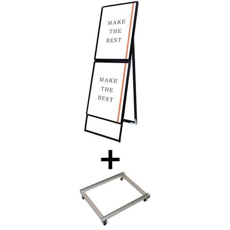 PGSKC-A2A2KB-G-KSET ポスターグリップスタンド看板コンビ(屋外用) A2A2片面ブラック アームキャスターセット 1台 常磐精工 【通販モノタロウ】