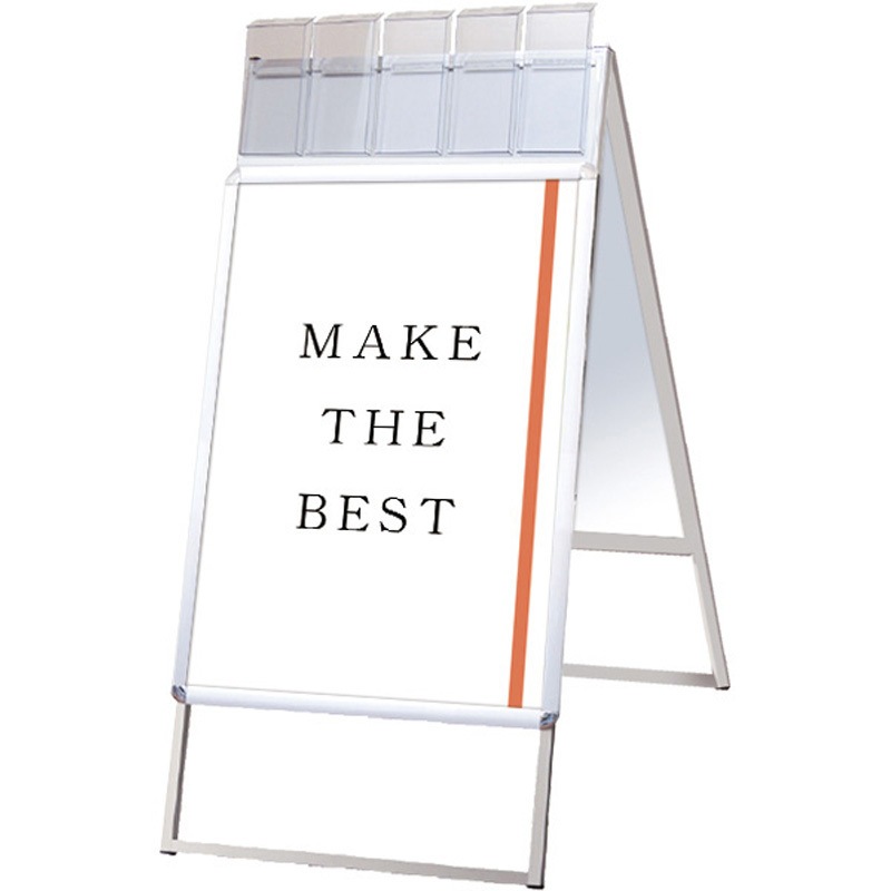 PGSKP-A1RS-G-KSET ポスターグリップスタンド看板パンフレットケース付(屋外用) A1両面シルバー アームキャスターセット 1台 常磐精工 【通販モノタロウ】