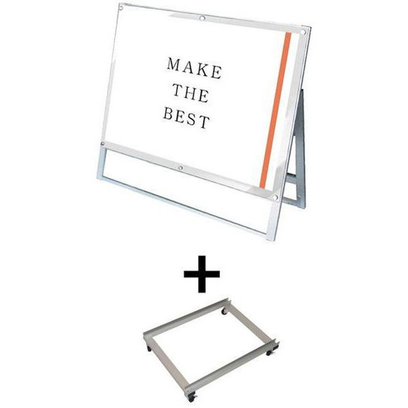 PSSKMN-B1YLKW-KSET ポスター用スタンド看板マグネジ B1横ロウ片面ホワイト アームキャスターセット 1台 常磐精工 【通販モノタロウ】