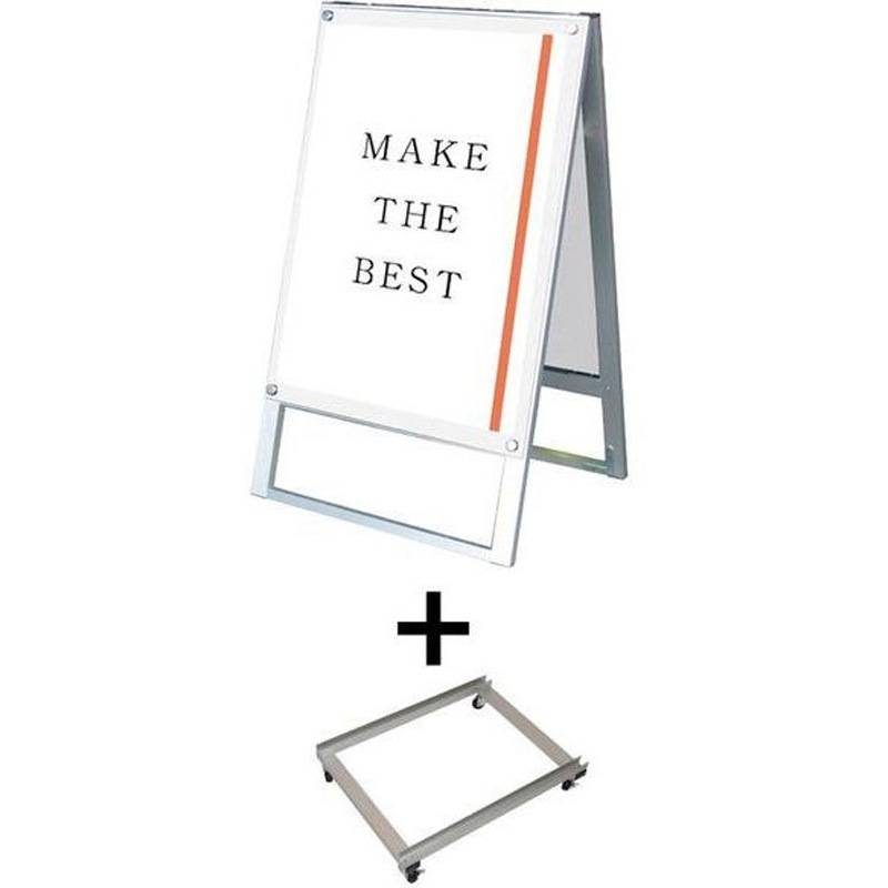 PSSKMN-B2RW-KSET ポスター用スタンド看板マグネジ B2両面ホワイト アームキャスターセット 1台 常磐精工 【通販モノタロウ】
