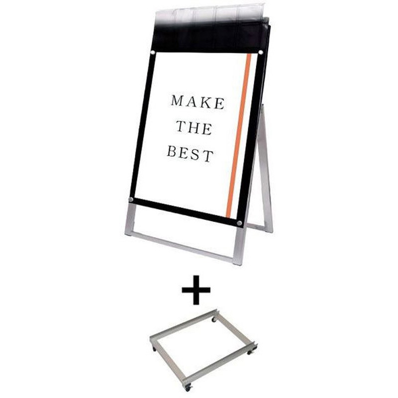 PSSKMNP-A1KB-G-KSET ポスター用スタンド看板マグネジ パンフレットケース付 A1片面ブラック(屋外用) アームキャスターセット 1台 常磐精工 【通販モノタロウ】 31,837円