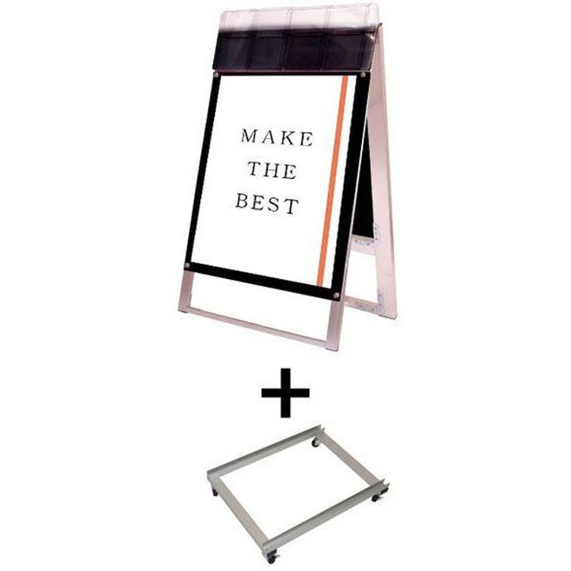 PSSKP-B2RB-G-KSET ポスター用スタンド看板パンフレットケース付 B2両面ブラック(屋外用) アームキャスターセット 1台 常磐精工 【通販モノタロウ】