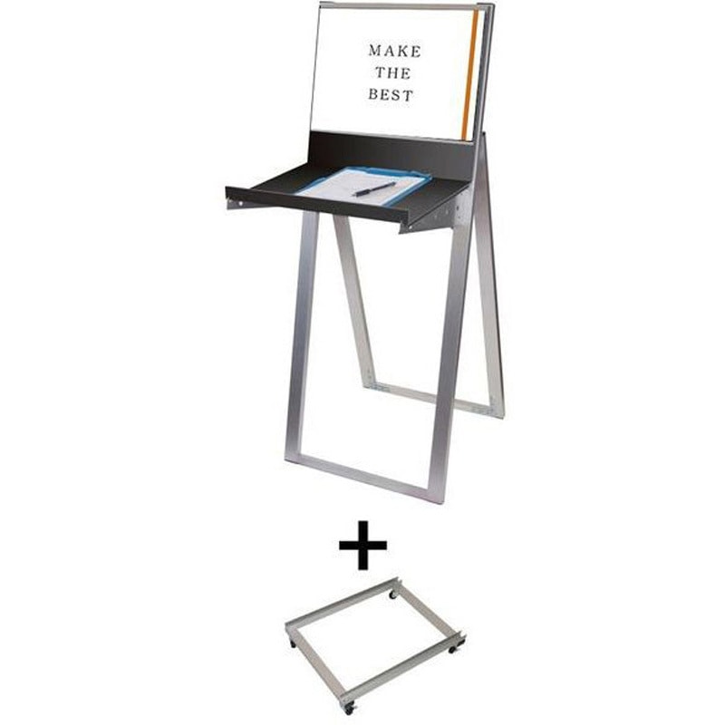 RASK-A3YB-KSET ラックスタンド看板 A3横ブラック アームキャスターセット 常磐精工 シルバー色