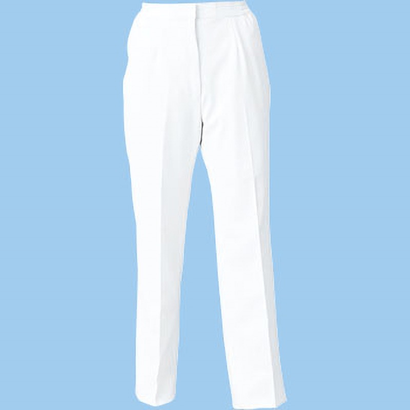 192-10-L レディススラックス ストレート 192E KAZEN ホワイト色 裏付タイプ L