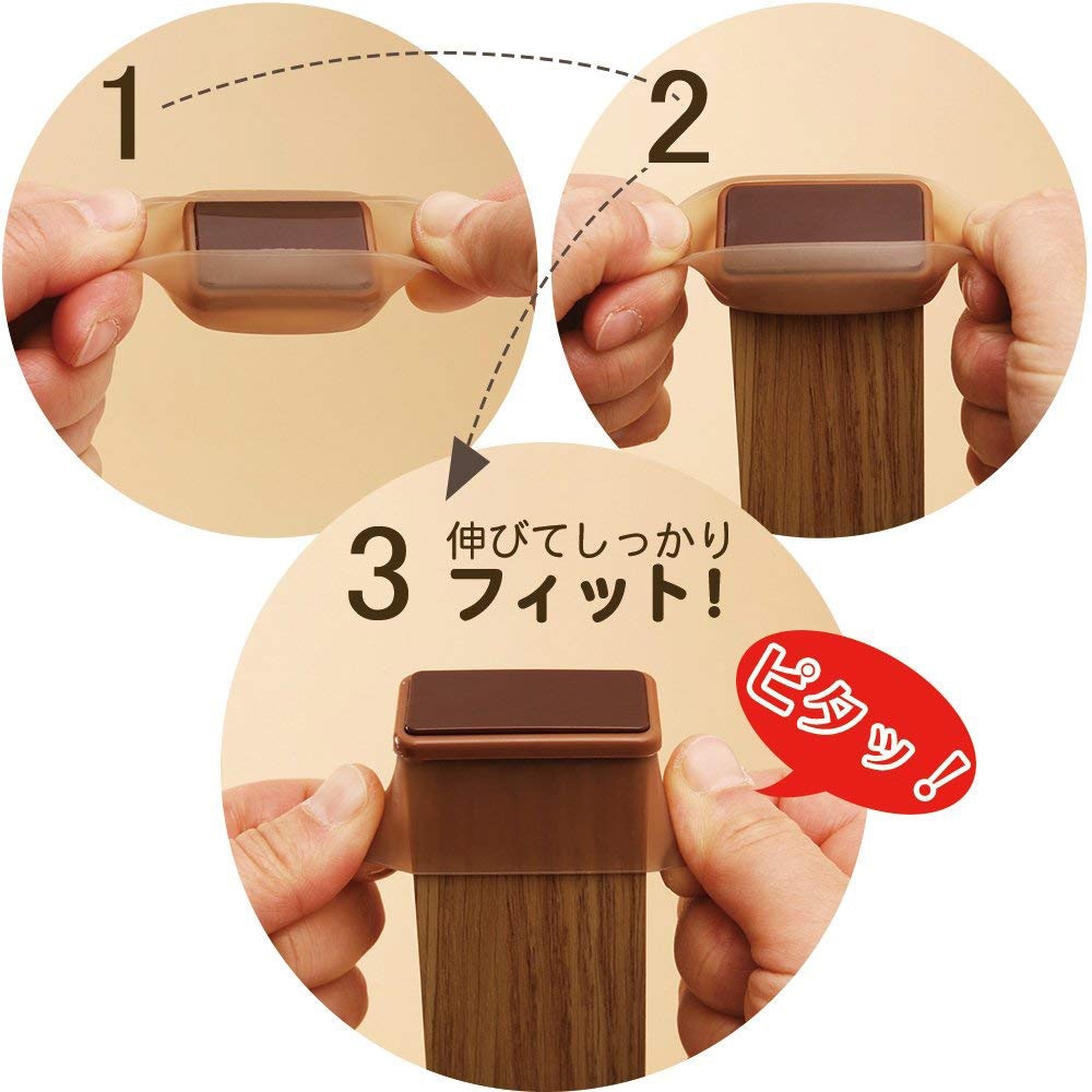 O-343 脚ピタ キャップ (長角) LEC(レック) サイズL 1パック(4個