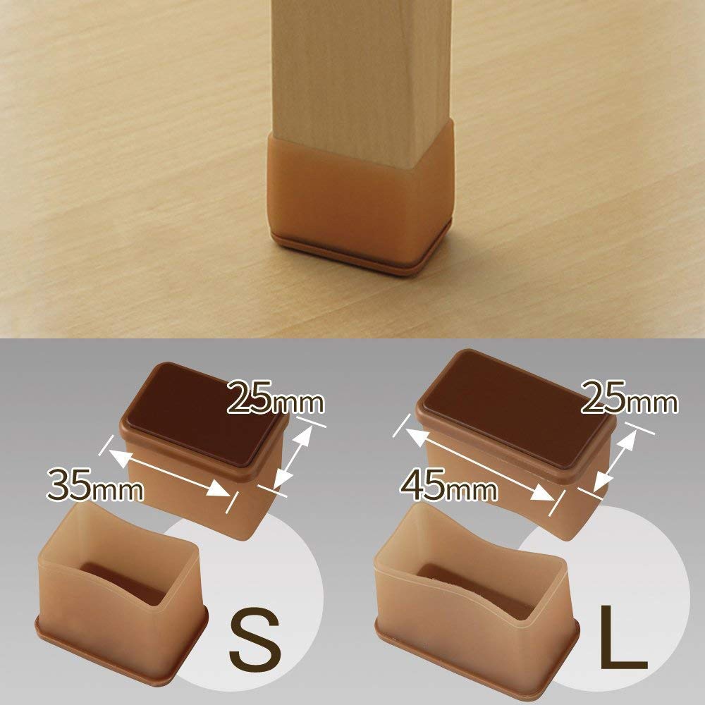 O-343 脚ピタ キャップ (長角) 1パック(4個) LEC(レック) 【通販  