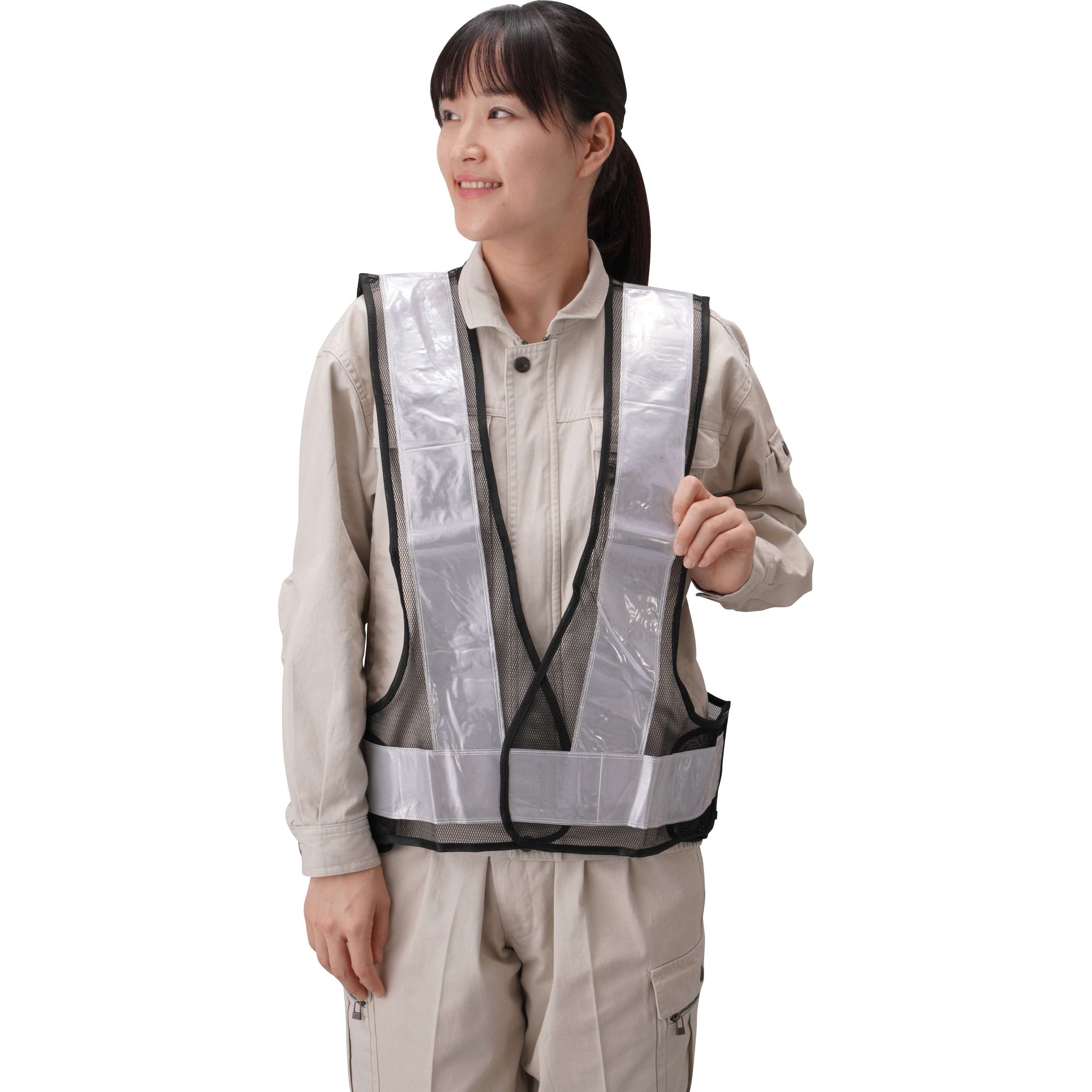 安全反射ベスト 幅広反射 モノタロウ シルバー 色(本体)紺