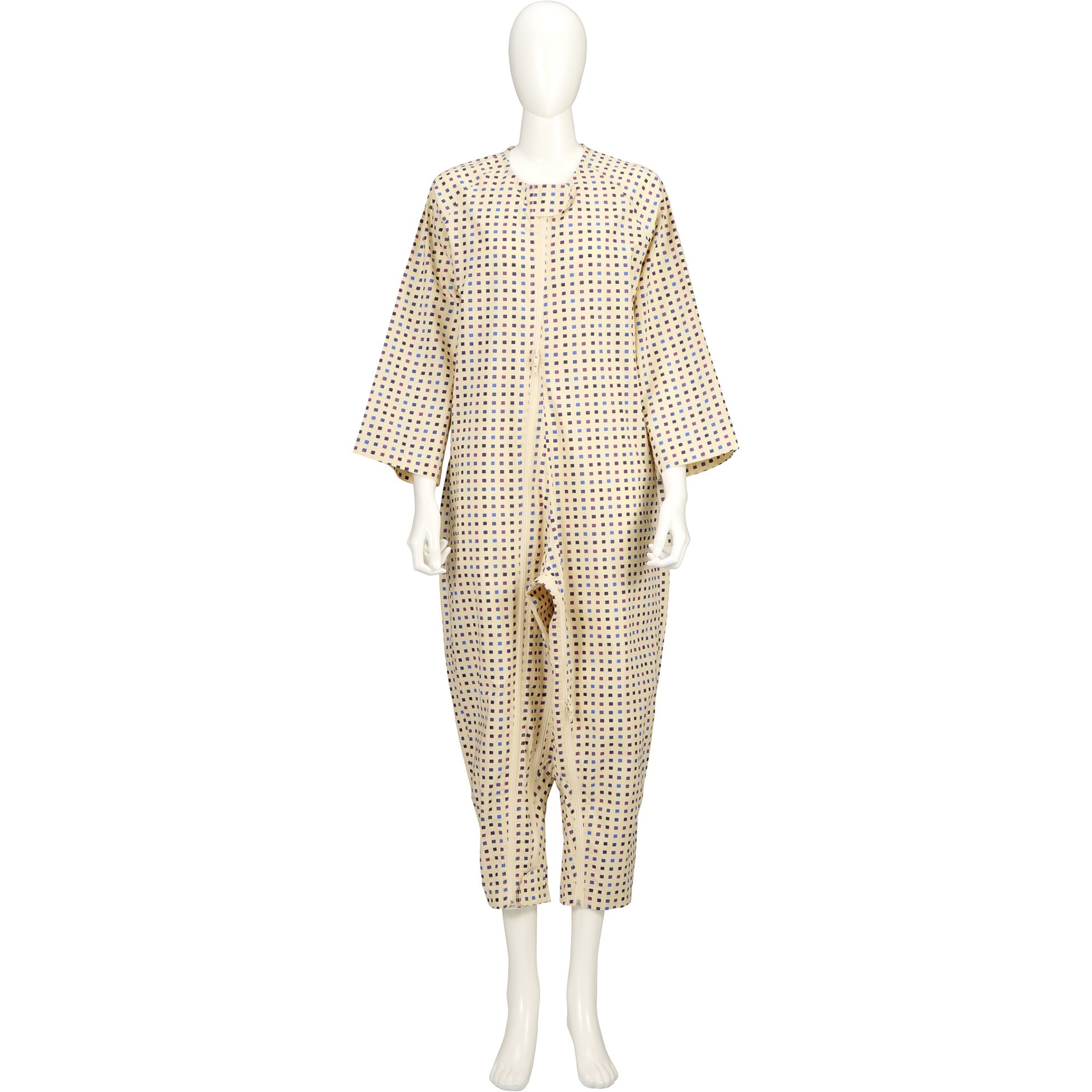 106414 ソフトケアねまき両開きファスナー スリーシーズン 竹虎 男女兼用 むらさき色 サイズL