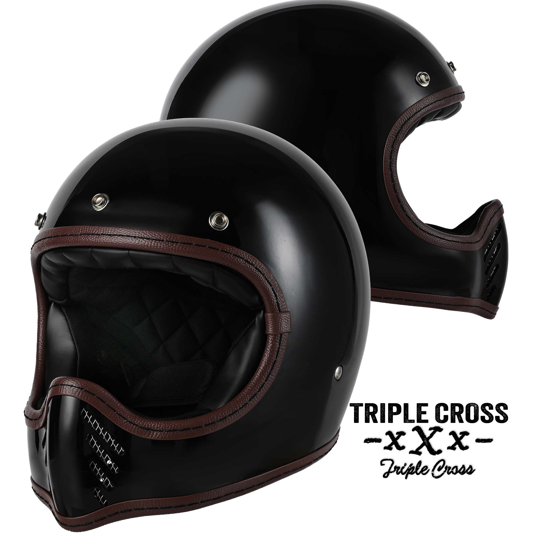 xXx-BK-M ヘルメット バイク レトロ オフロード VMX トリプル