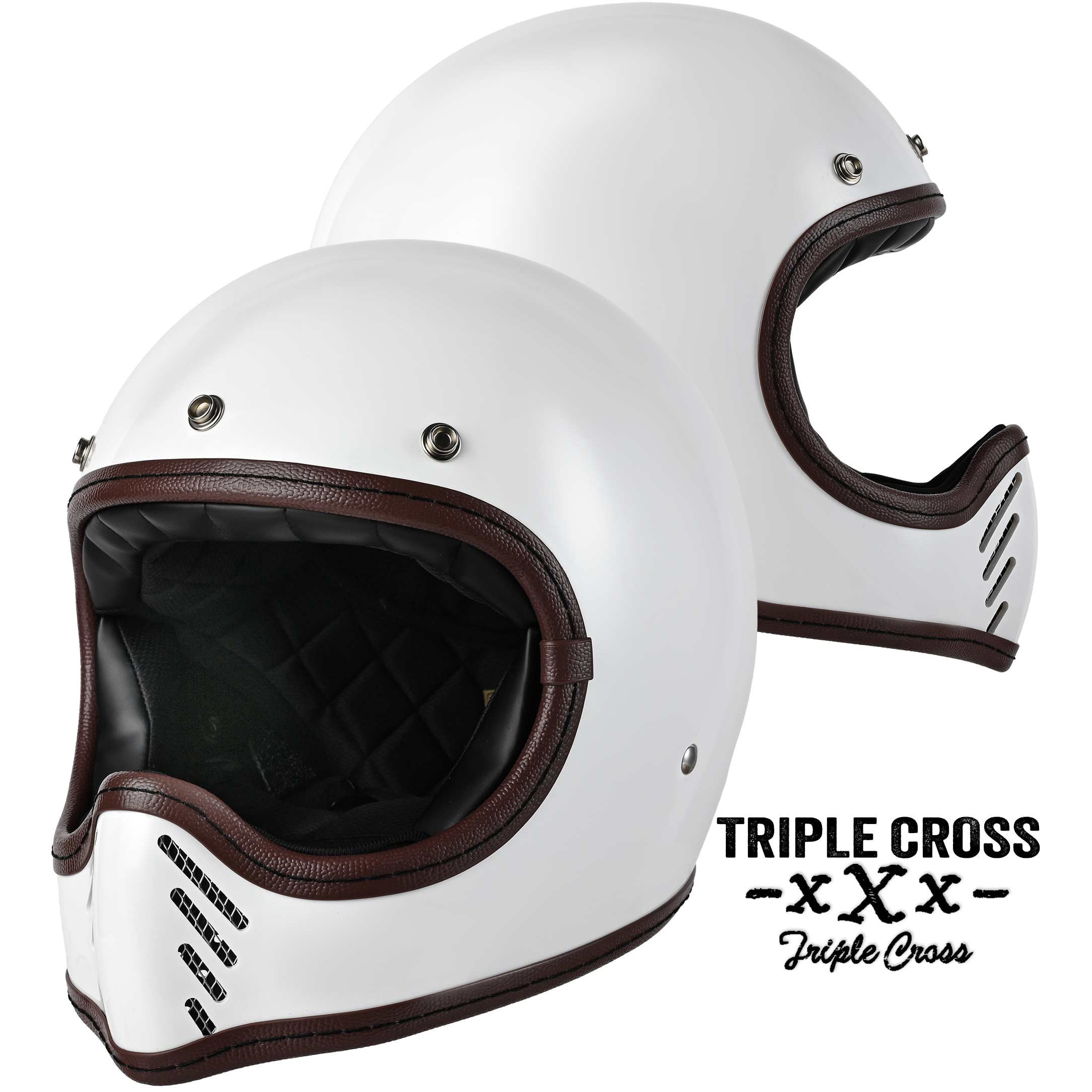 xXx-W-M ヘルメット バイク レトロ オフロード VMX トリプルクロス RIDEZ(ライズ) ホワイト色 寸法Mサイズ(57-58cm  xXx-W-M - 【通販モノタロウ】
