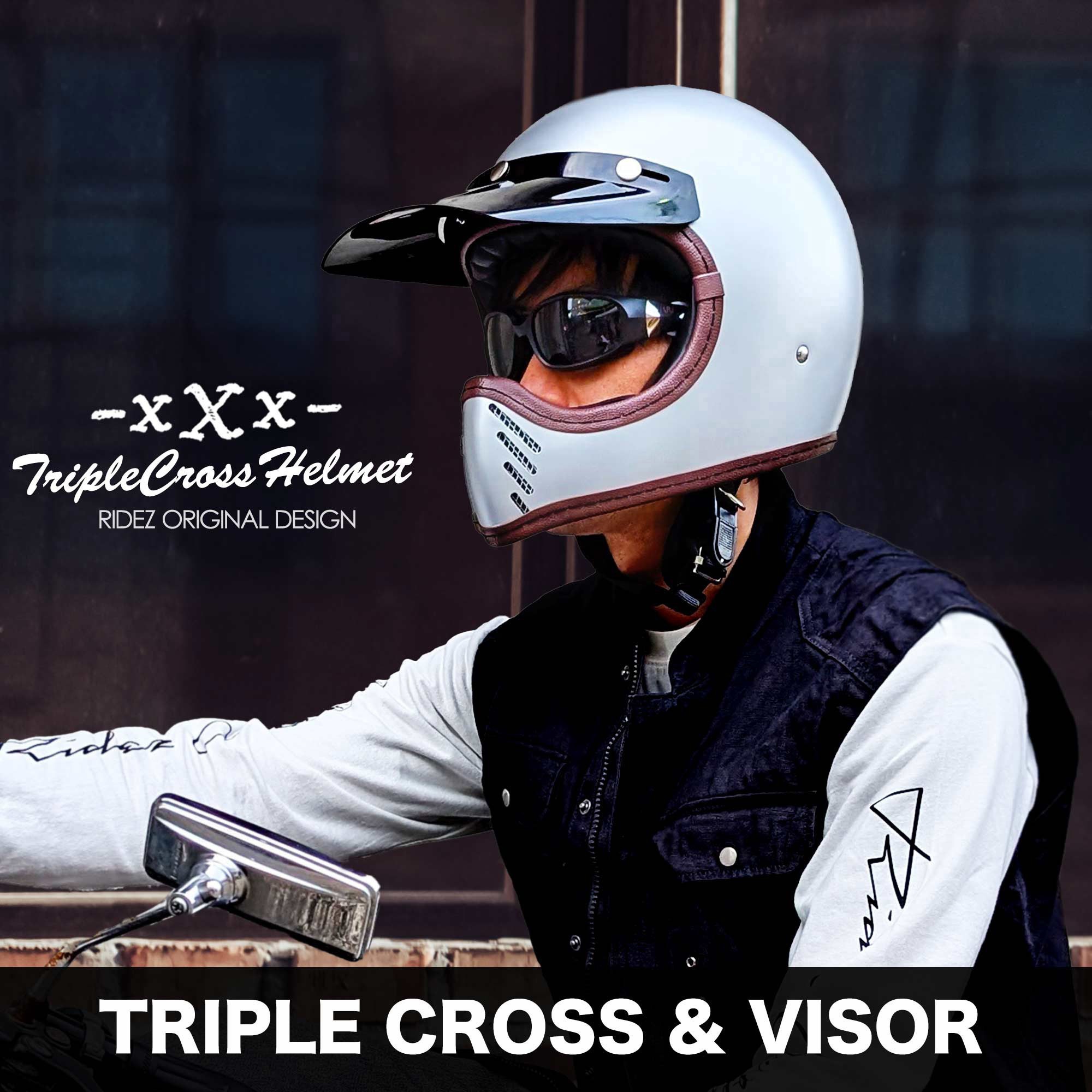 xXx-SL-L ヘルメット バイク レトロ オフロード VMX トリプル