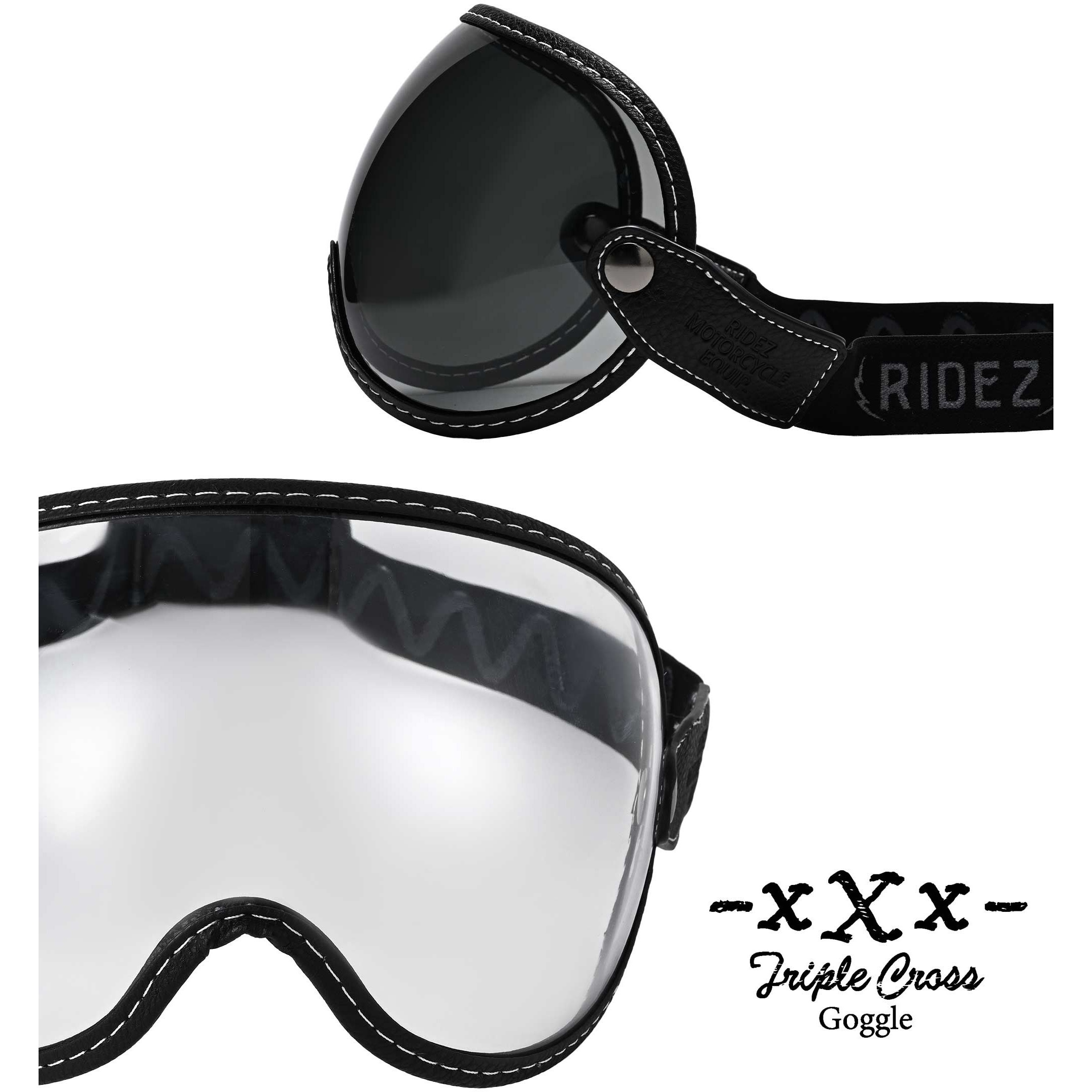 クィンストゴー 蓋付き xXx-GOGGLE-CL ゴーグル ヘルメット バブルシールド トリプルクロス