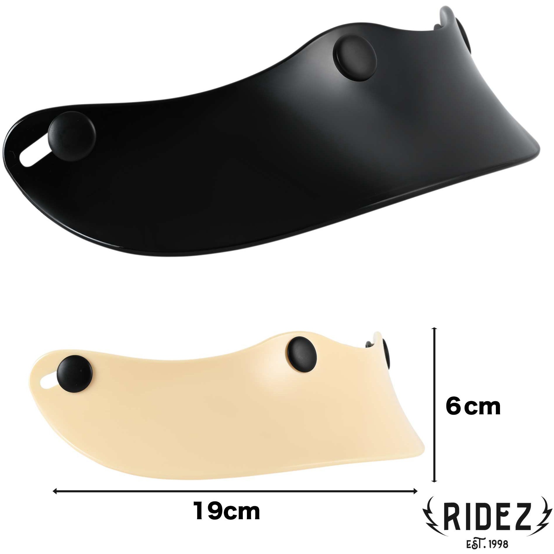 Mustache-Visor-BK バイク用 ショートバイザー レトロ ヴィンテージ 1