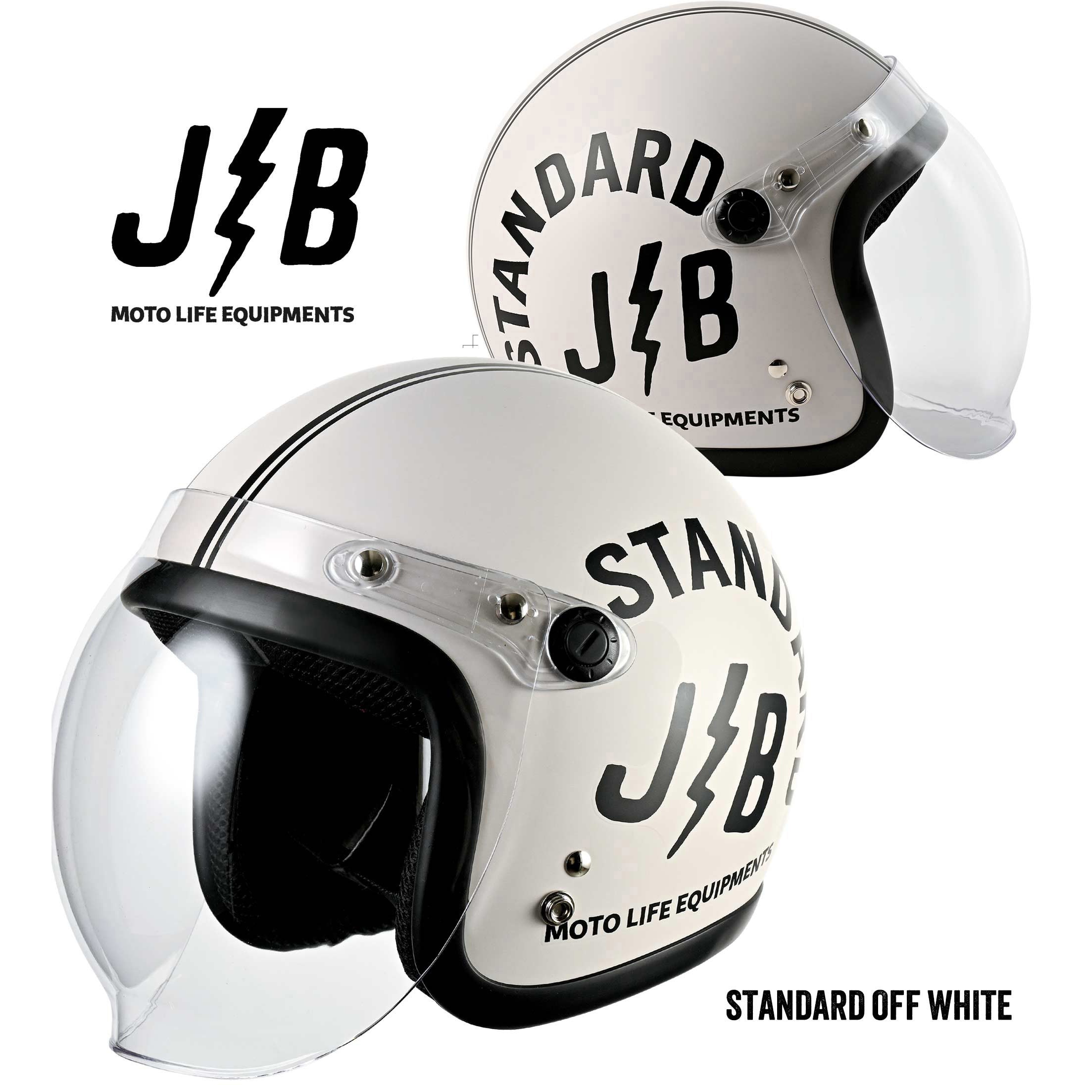 JB-STANDARD-OFF-WHITE ジェットヘルメット シールド付き JB STANDARD