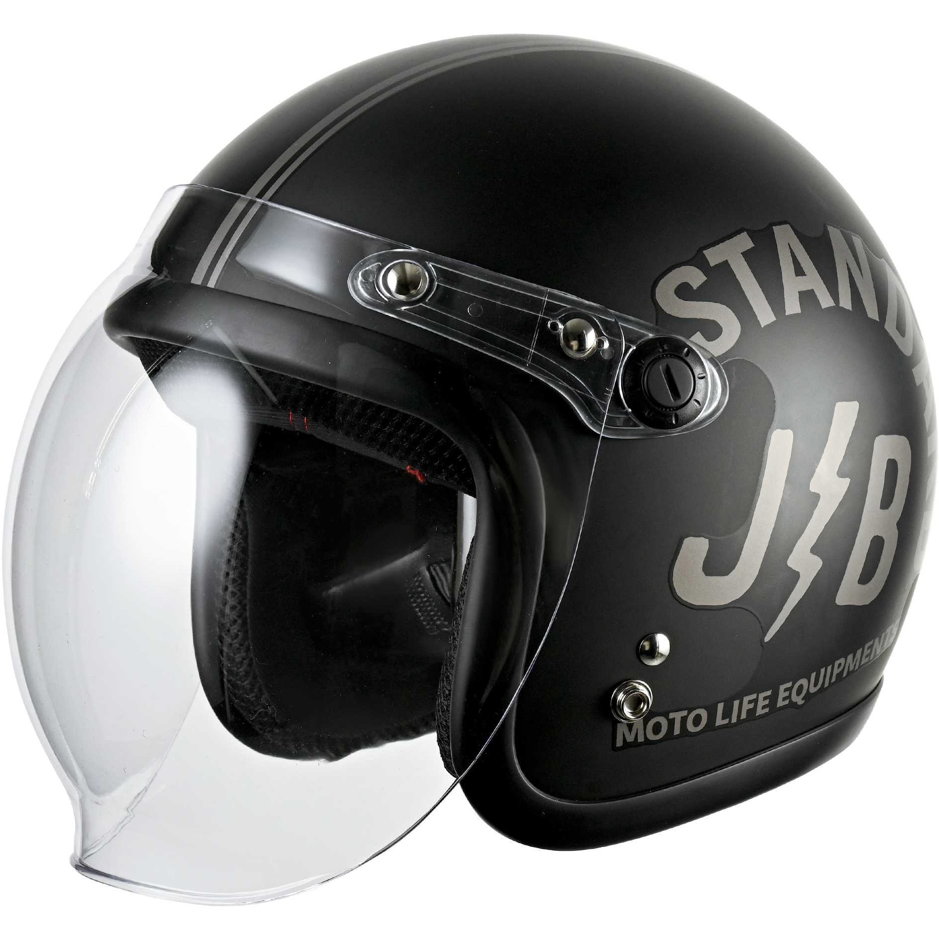 JB-STANDARD-BLACK ジェットヘルメット シールド付き JB STANDARD