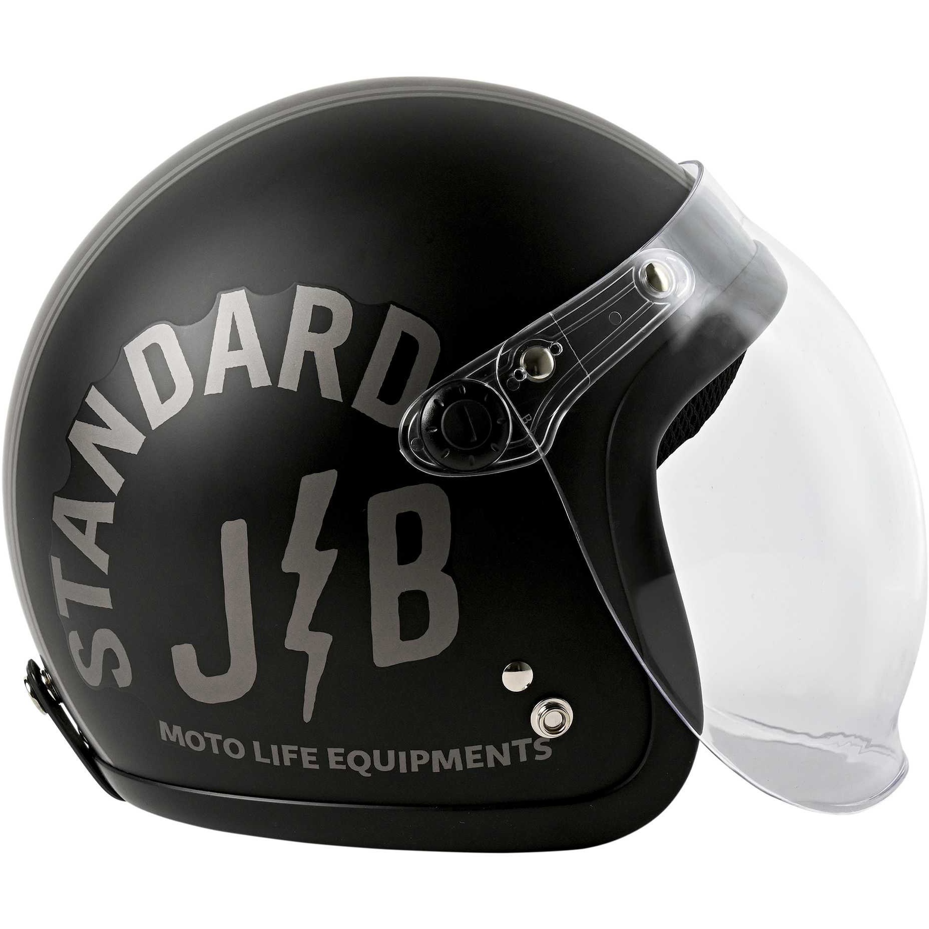 JB-STANDARD-BLACK ジェットヘルメット シールド付き JB STANDARD 