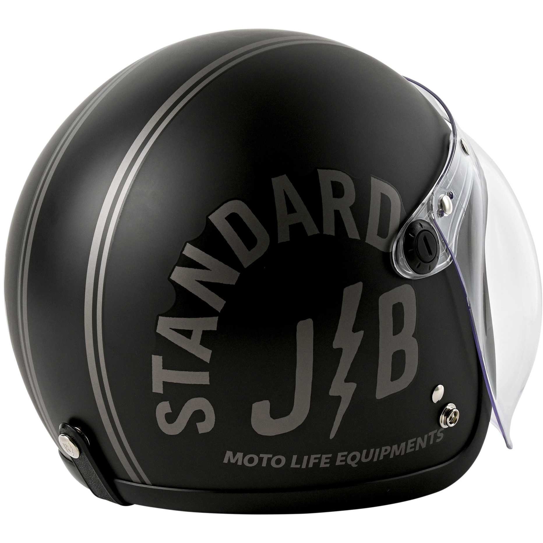 JB-STANDARD-BLACK ジェットヘルメット シールド付き JB STANDARD