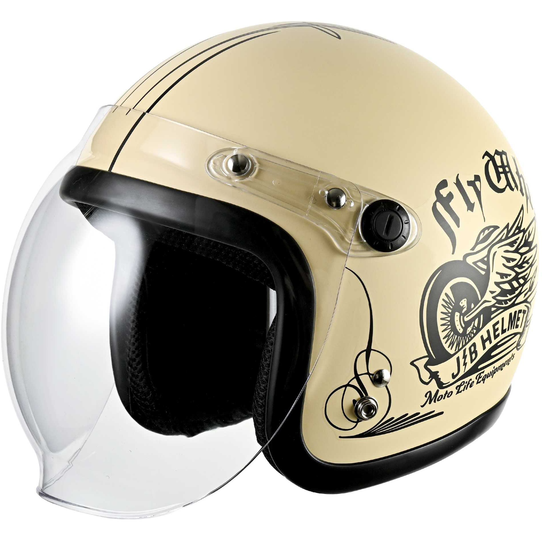 JB-FLYWHEEL-IVORY ジェットヘルメット シールド付き JB FLYWHEEL RIDEZ(ライズ) フリー(57-60cm未満)サイズ