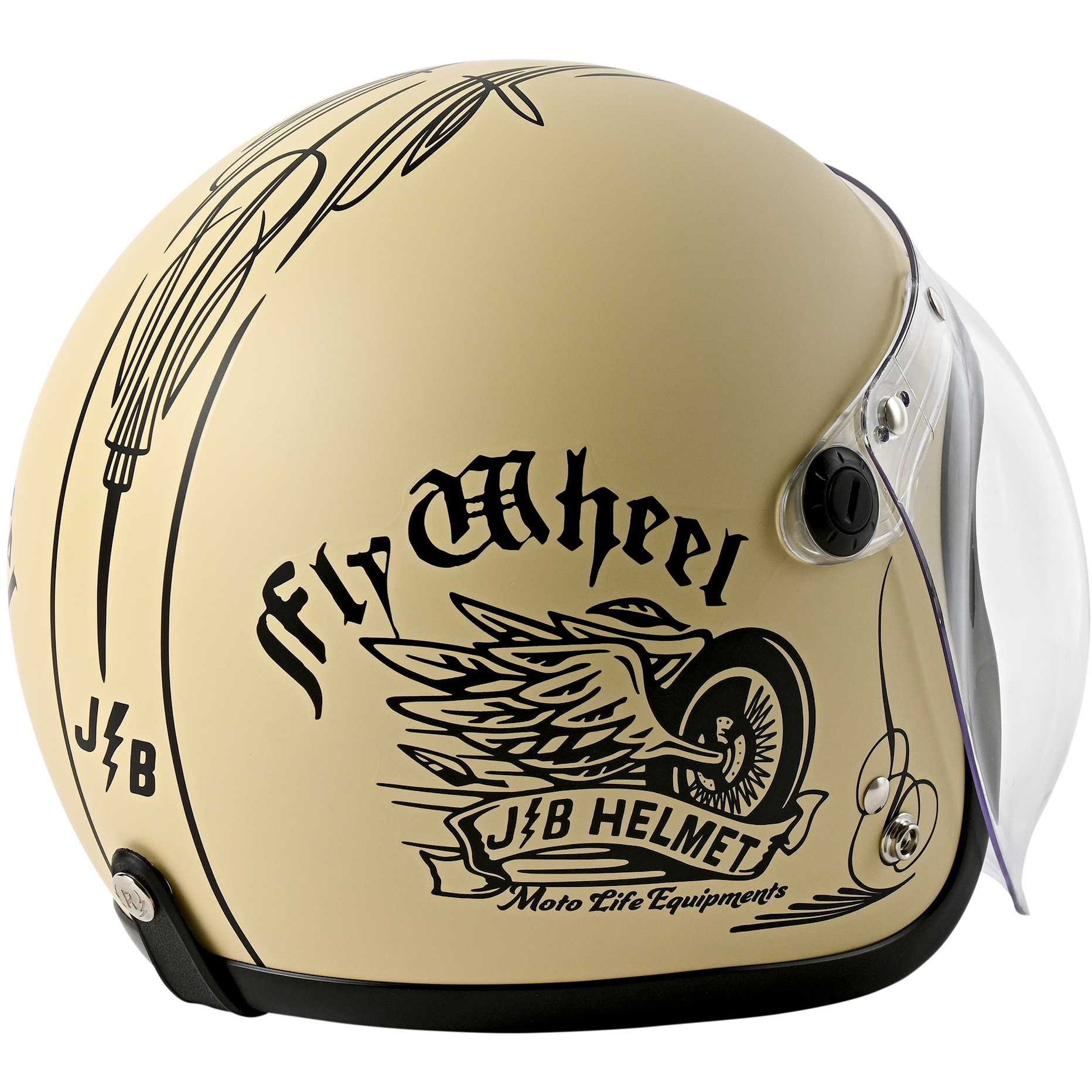 RIDEZ ライズ ジェットヘルメット アイボリー JB-FLYWHEEL-IVORY ジェットヘルメット シールド付き JB FLYWHEEL
