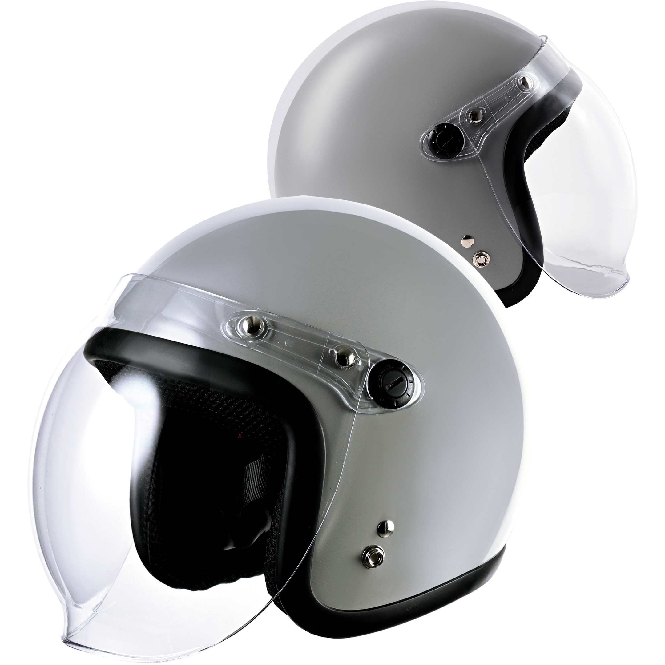 JB- CHARCOAL ジェットヘルメット シールド付きJB メガネ対応 RIDEZ