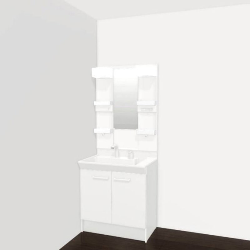 MPV1-751XFJ/PV2N-755SYN 洗面化粧台 PVシリーズ INAX(LIXIL) 電球型LED照明 一体型 寒冷地用 1面鏡/鏡裏収納なしタイプ 間口750mm