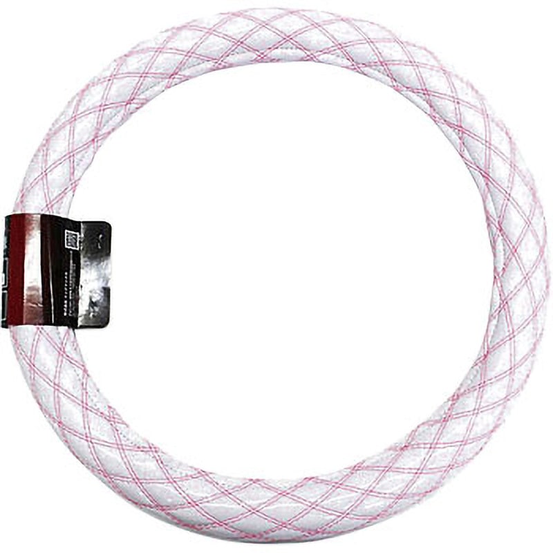 ホワイト/ピンク-M ハンドルカバー ダブルステッチ(つやあり