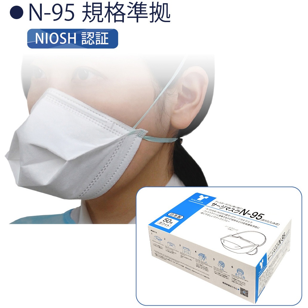 マスク サージマスク N-95 折りたたみ式 76073 50枚入×6個 竹虎 76073 サージマスクN-95(折りたたみ式) 竹虎 サイズM 1箱(50枚