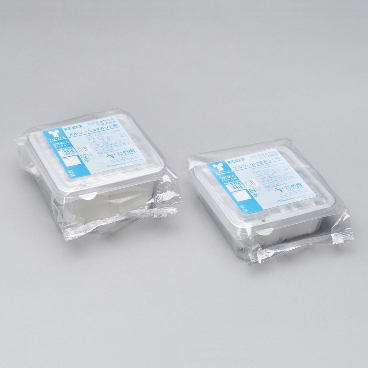 3766 アルコール含浸カット綿エタノール 1個(200枚) 竹虎 【通販