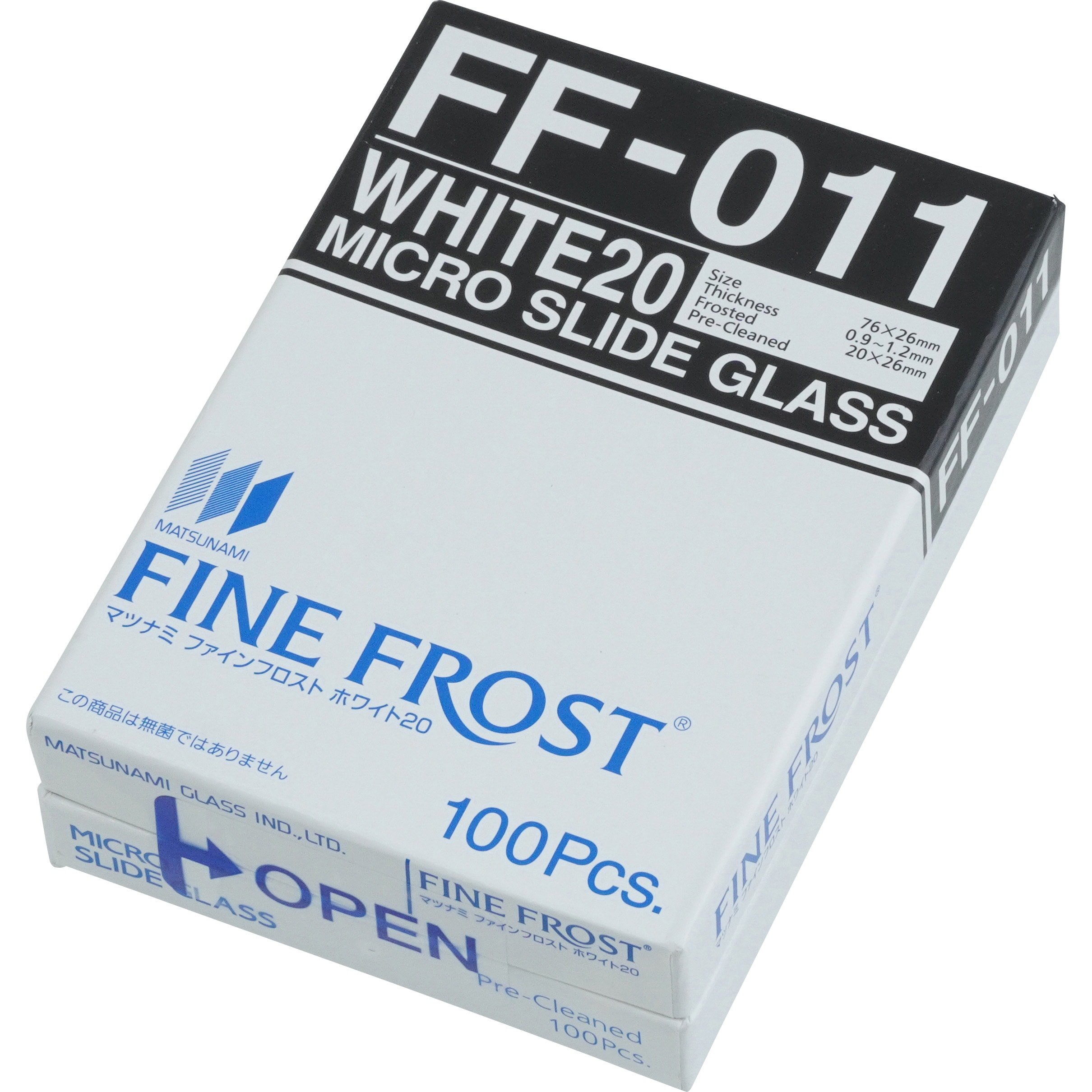 FF-011 ファインフロスト スライドグラス 松浪硝子 寸法76×26mm