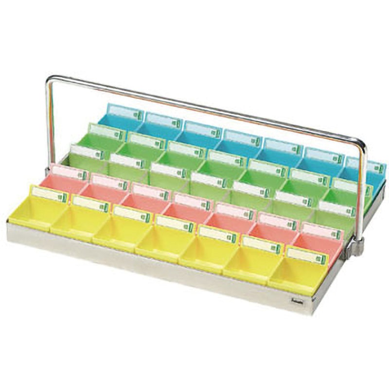 ST-355H 投薬トレー(35人用)ハンガー付 エスティーメディカル 5色 寸法405×300mm  ST-355H