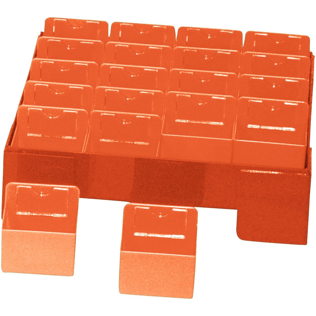 KT-20 カラー散薬トレー(20人用) 日本医理器材 オレンジ色