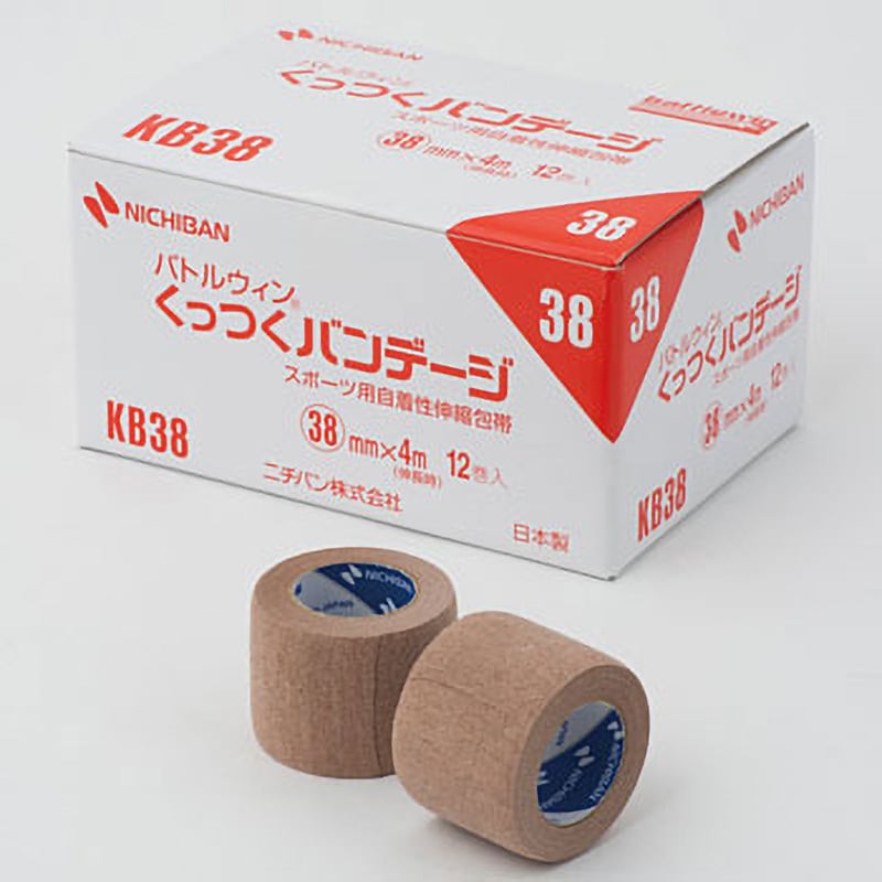 ニチバン バトルウィン くっつくバンテージ 38mm×4m KB38 12巻入 - 包帯