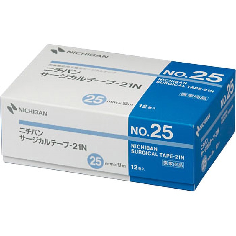 No.25 サージカルテープ21N ニチバン テープ幅25mmテープ長さ9m 1式(12