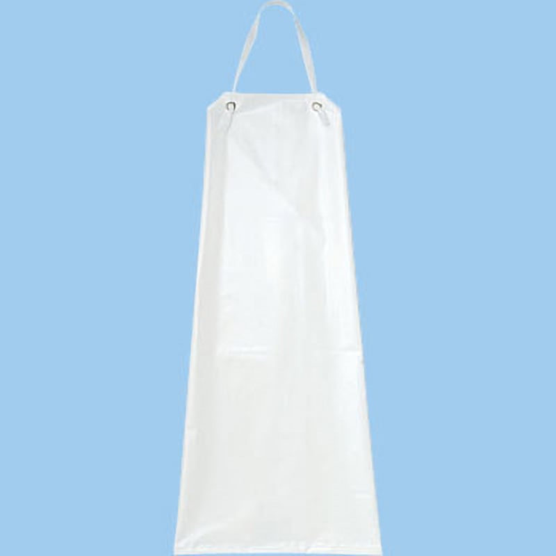 APK3172 ドミワーク防水エプロン (丈長) KAZEN 白色 フリーサイズ 幅