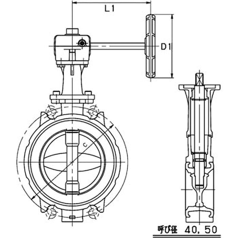 G-10BJUE-80A アルミ製バタフライバルブ(G-10BJシリーズ) キッツ(KITZ) 横形ギア 材質(Oリング)EPDM ウエハー  呼び径(B)3 - 【通販モノタロウ】