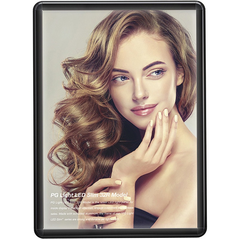 60166 PGライトLEDスリム 屋内用 ツヤ有ブラックBG+B R型 壁付仕様 グリーンクロス サイズA2