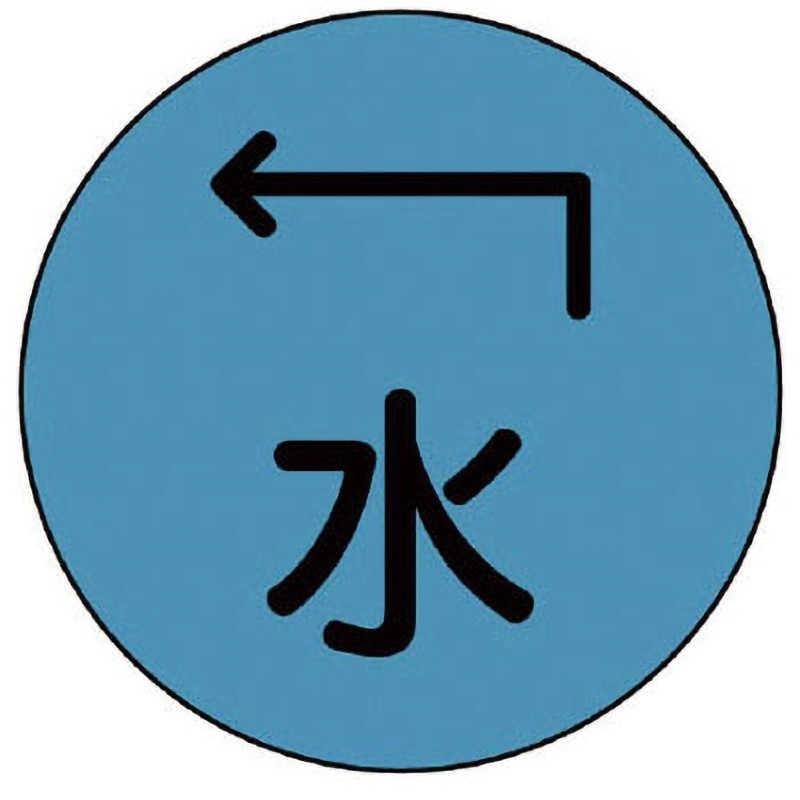 確認用　b 480-805 埋設管表示ピン ユニット 文字内容:水 寸法67×25mm 1個 480