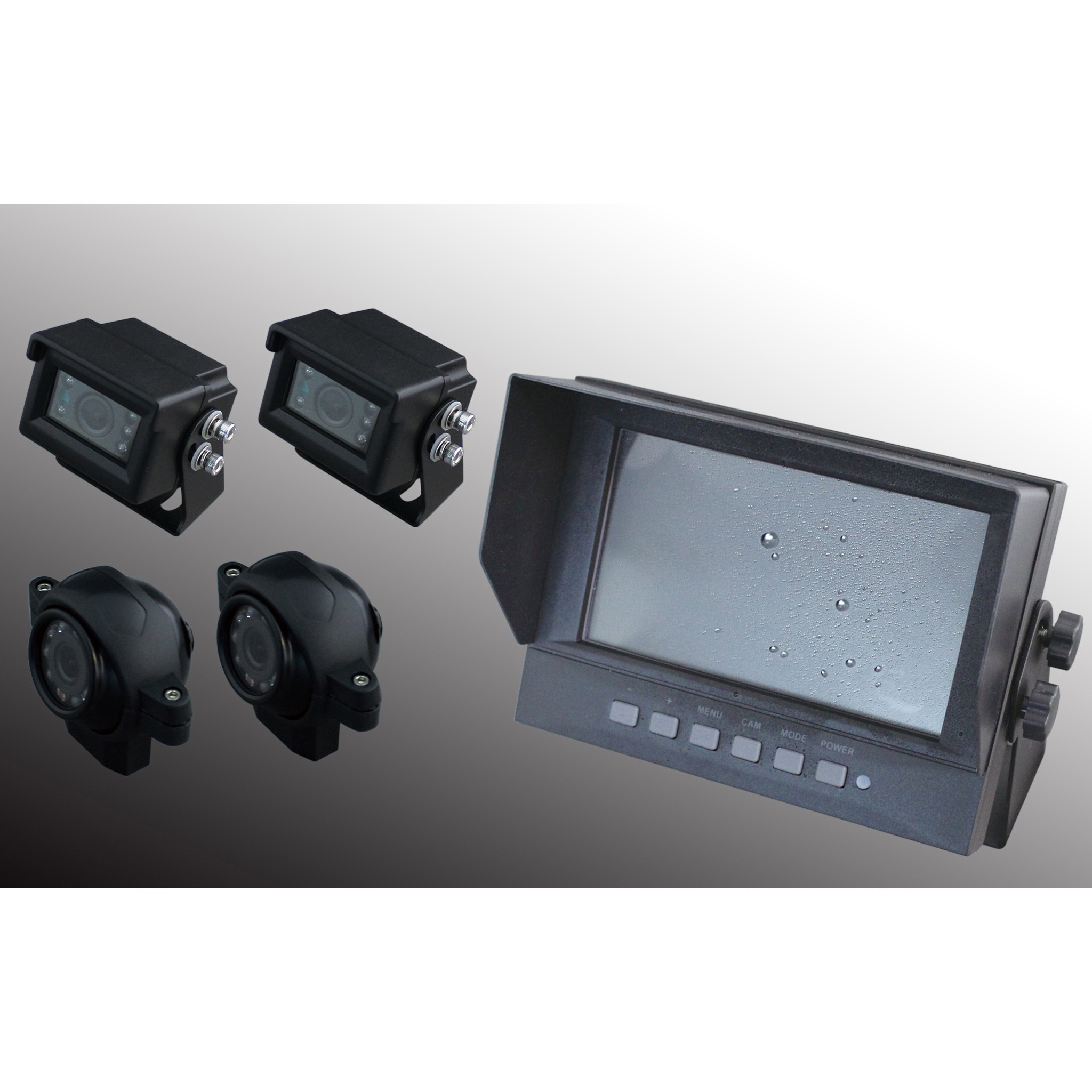 D-2012 現場監督 4カメラ防水システム 12～24V・建設重機用 1セット 現場監督 【通販モノタロウ】