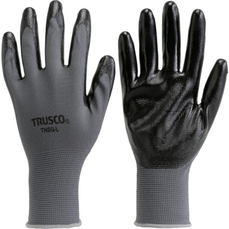 まとめ) TRUSCO ニトリル 背抜き手袋 L TNSG-L 1双 新商品 - 作業用
